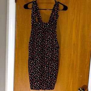 Size S, floral, dress-style overalls